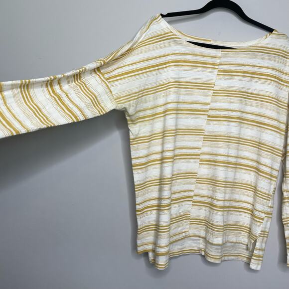 Eddie Bauer Long‎ Sleeve Top Boat Neck Stripe 100% Cotton Preppy Coastal XL - Picture 5 of 12